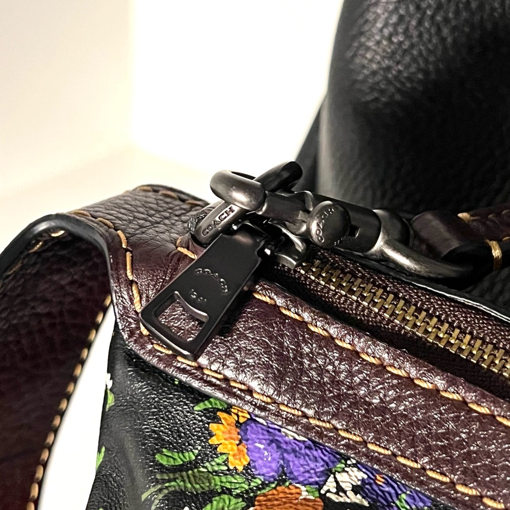 Coach 1941 Hobo Bandit 39 In Black Smooth Pebble Leather - Picture 10 of 12